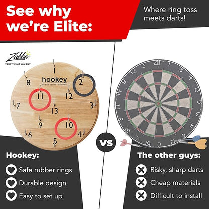 Elite Sportz Equipment Ring Toss Game | Sturdy Wooden Board Set for Kids Outdoor Games | Camping