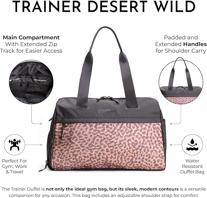 Vooray 25L Trainer Duffel Bag ??Lightweight Travel Duffel for Women and Men with Shoe Pocket