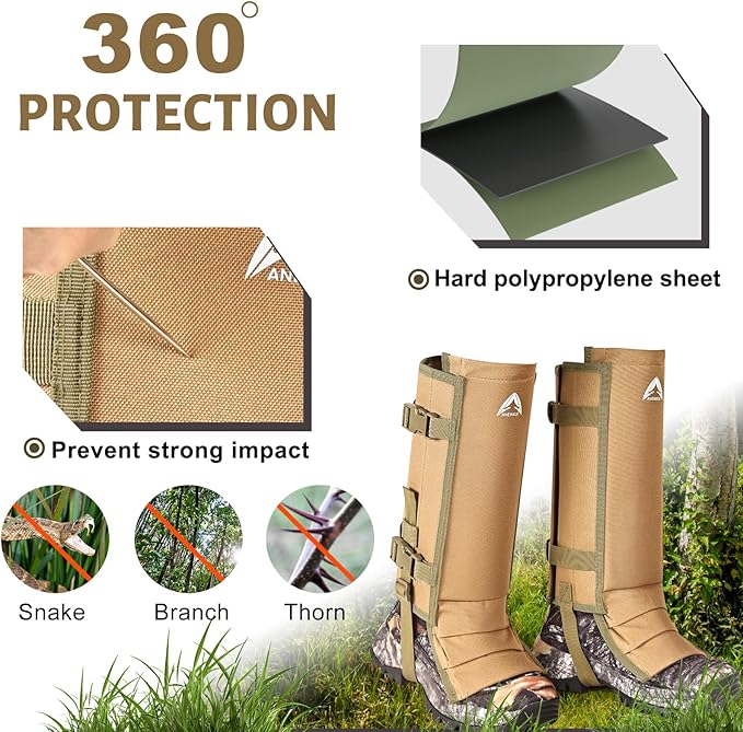 Snake Gaiters Waterproof Lower Legs Snake Guards Snake Guards Bite Protection Adjustable Snake