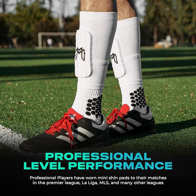 Mini Shin Guards Soccer – Built in Shin Pad Sleeves for Mens, Women, Teens - Small Shin Guards