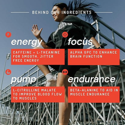 PWDRS Pre-Workout Powder, All Natural Pre Workout for Energy, Pump, Endurance & Strength, with