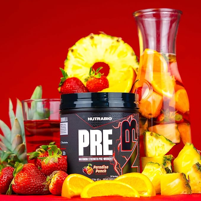 NutraBio Preworkout Powder, Paradise Punch| Explosive Energy, Laser Focus, Extreme Pumps| Pre