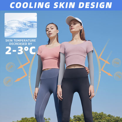 BHYTAKI 6 Pairs UV Sun Protection Arm Sleeves, UPF 50 Sports Cooling Arm Compression Sleeves for