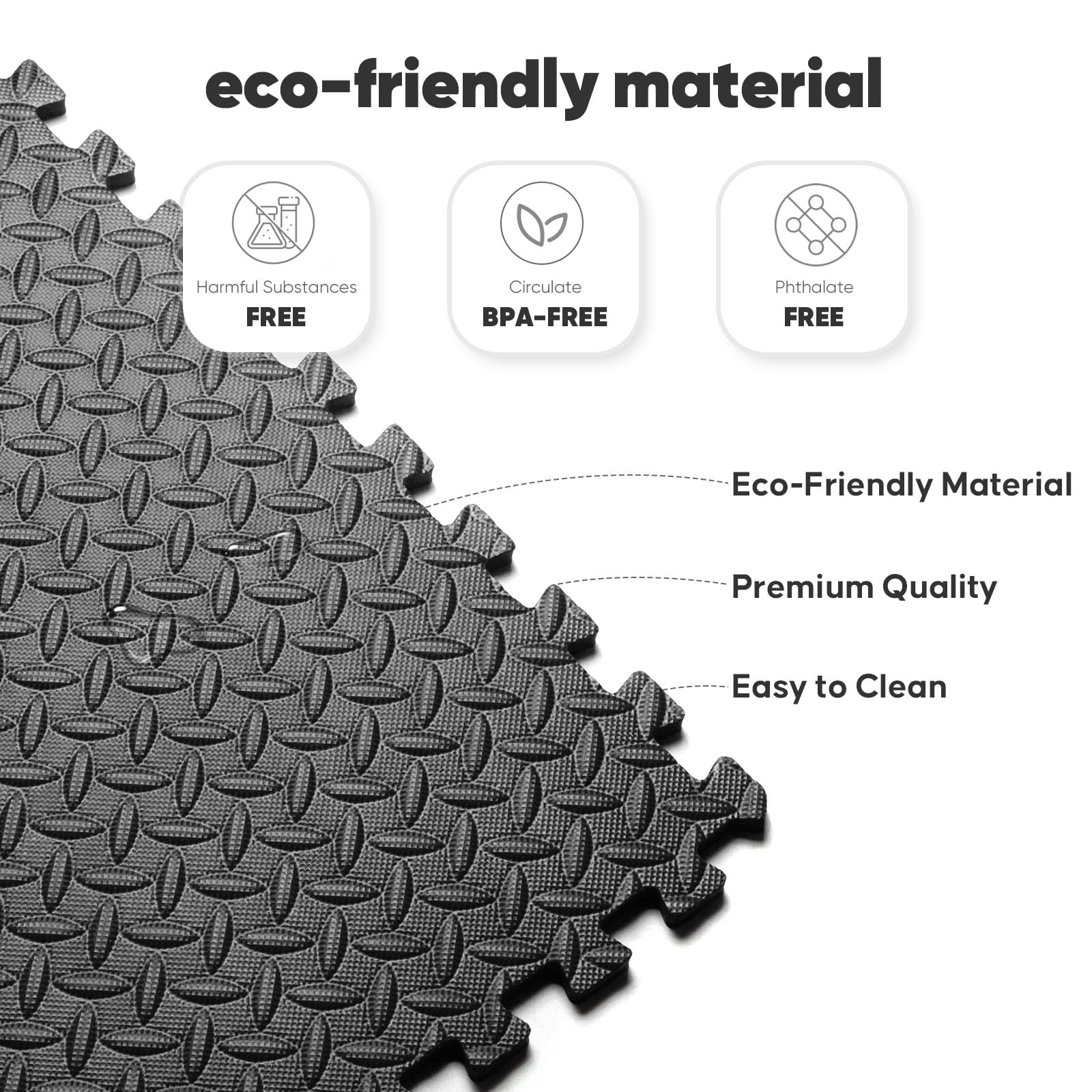12 Pack 48 sqft Home Gym Mat, Puzzle Exercise Mat, EVA Interlocking Foam Floor Tiles for Home