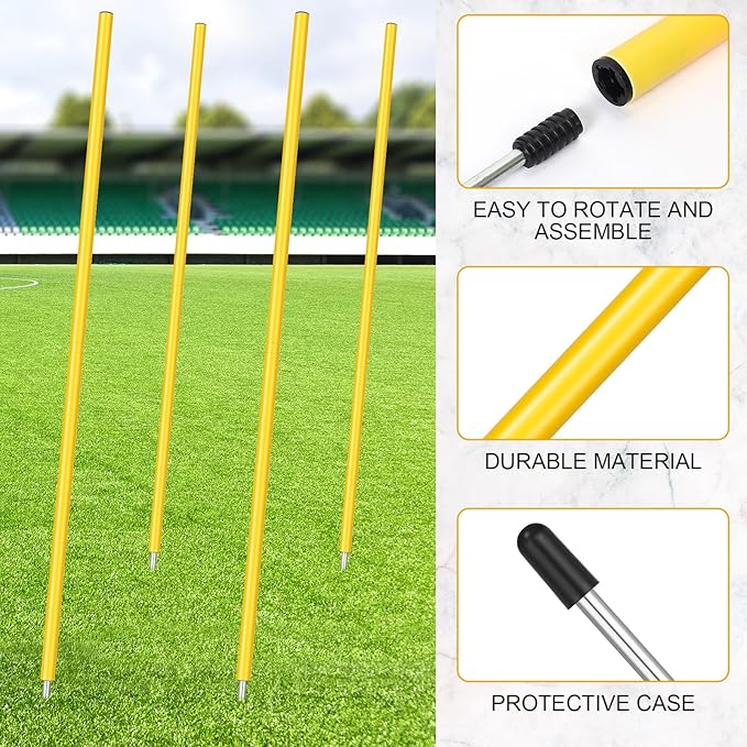 Blulu Training Agility Poles 5ft Forza Slalom Adjustable Soccer Training Poles Soccer Sticks