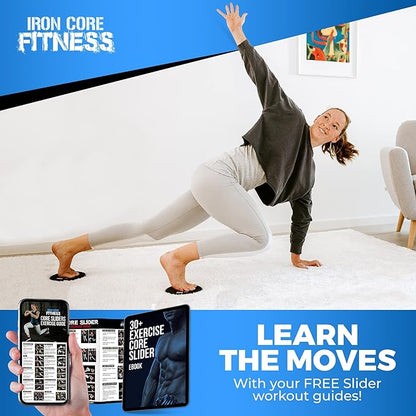 Core Sliders for Working Out, Dual Sided Exercise Gliding Discs for Use on All Surfaces, Ultimate
