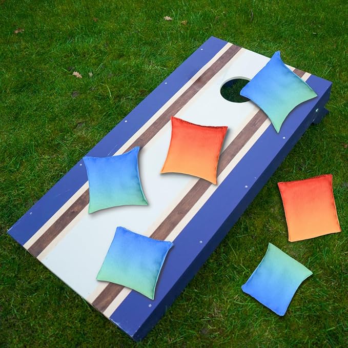 Weather Resistant Cornhole Bags, Gradient Corn Hole Bags Set of 8, Cornhole Bean Bags, Modified