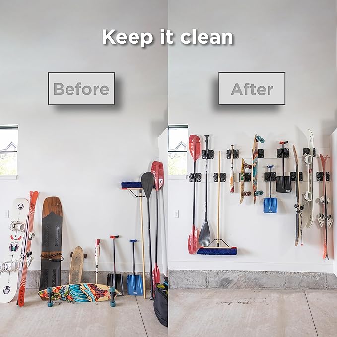 Ultimate Ski & Snowboard Wall Rack | Secure, Non-Slip Storage | Fits Any Ski/Board | Garage