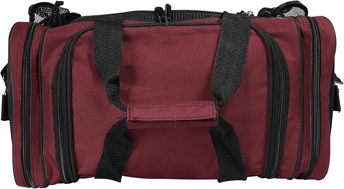 DALIX 17" Duffle Bag Dual Front Mesh Pockets (Black Gold Gray Dark Green Navy Blue Maroon Royal