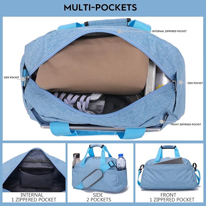 14 inch Small Gym Bag for Women & Men, Mini Duffel Bag for Travel Sports Lightweight Carry On Bag