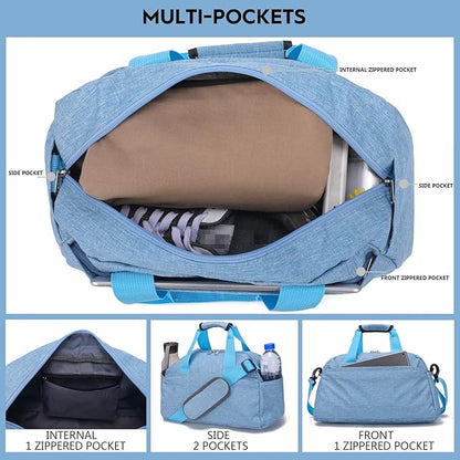14 inch Small Gym Bag for Women & Men, Mini Duffel Bag for Travel Sports Lightweight Carry On Bag