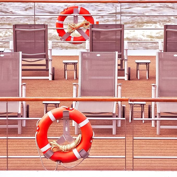 28/23 Inch Boat Safety Throw Ring Set, 98.4FT Floating Lifesaving Rope, 2.5/1.5 KG International