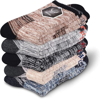 FEIDEER Men's Walking Hiking Socks, Wicking Cushion Quarter Crew Socks for Mens Outdoor Sports