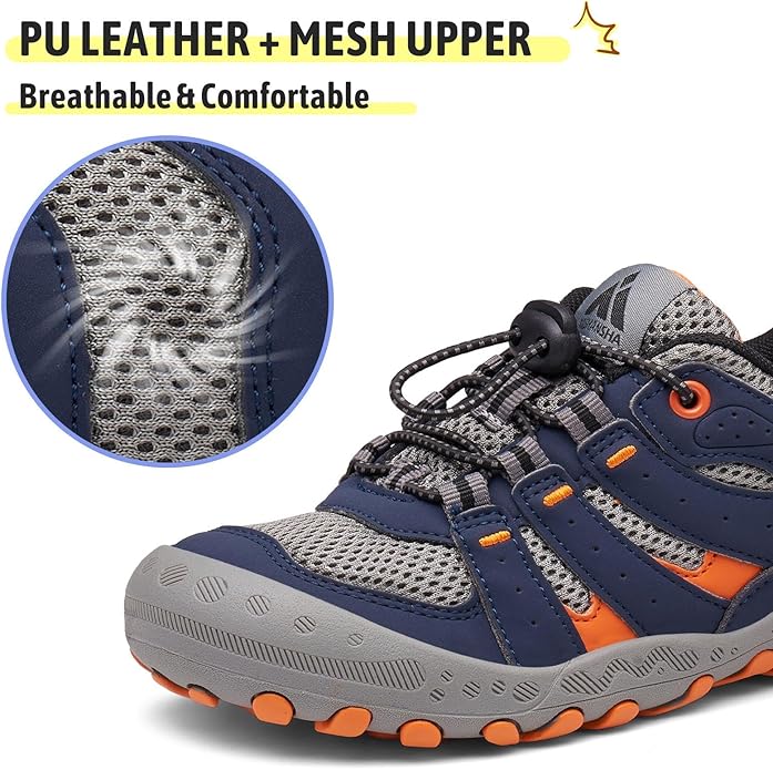 Mishansha Kids Hiking Boots Toddler Girls Boys Hiking Shoes Water-Resistant Anti-Collision Non-Slip