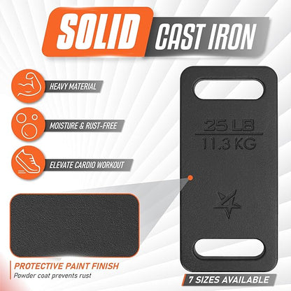 Yes4All Ruck Weight Plate, Cast Iron Rucking Plates with Wide Grip for Swings, Squat, Strength