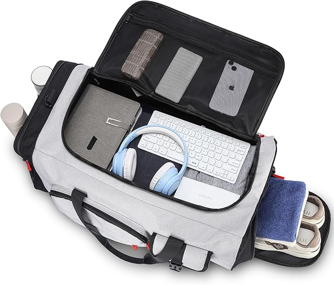 Lyweem Large Duffle Bag Backpack for Travel, 70L Heavy Duty Gym Duffel Bag with Shoes Compartment