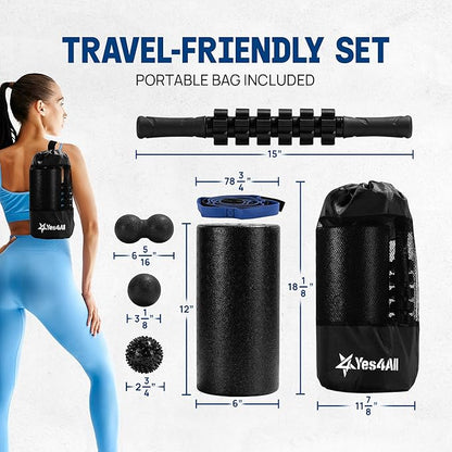 Yes4All High-Density EPP Round Back Roller Foam, Exercise Foam Roller for Yoga, Pilates &