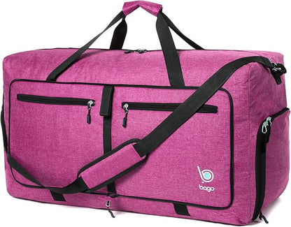 Bago Foldable Duffel Bags for Traveling Women & Men - 60L Medium Packable Duffle Bag for Travel