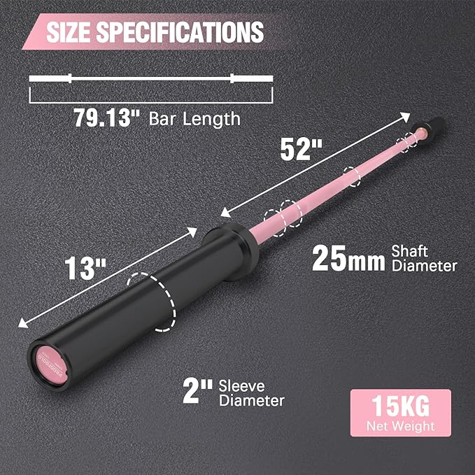 PROOFGOLD 6.6ft/7ft Olympic Barbell Bar 35Lb(15kg)/45LB(20kg) Barbell,Bench Press Bar for Squats