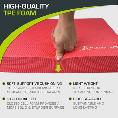 ProsourceFit Exercise Balance Pad ??Non-Slip Cushioned Foam Mat & Knee Pad for Fitness and