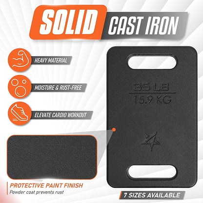 Yes4All Ruck Weight Plate, Cast Iron Rucking Plates with Wide Grip for Swings, Squat, Strength