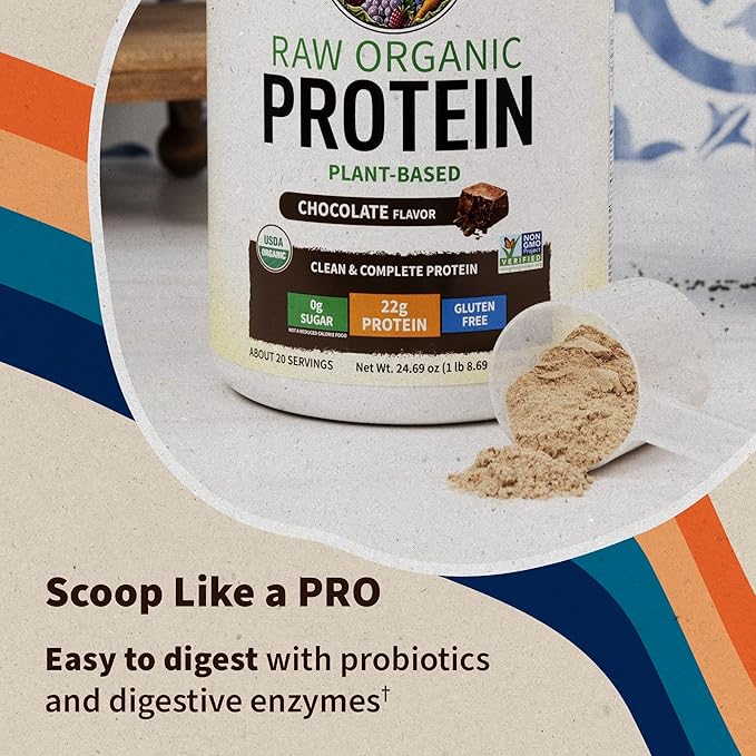 Garden of Life Protein Powder, Vegan Protein Powder, BCAA, Probiotics & Digestive Enzymes, Gluten &