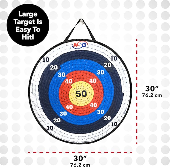 NSG Target Toss Large Dart Board for Kids 30in Giant Kids Dart Board Double Sided Game Set for