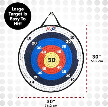 NSG Target Toss Large Dart Board for Kids 30in Giant Kids Dart Board Double Sided Game Set for