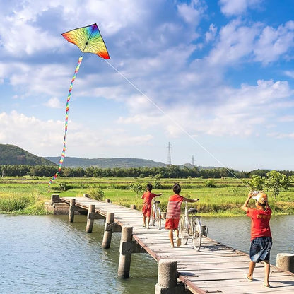 HONBO Large Delta Kite for Kids & Adults,Extremely Easy to Fly Kite for Beach Trip,String Line
