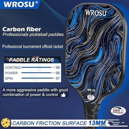 Carbon Fiber Pickleball Paddles Set of 4 or 2 Rackets,USAPA Approved Carbon Fiber Surface Pickle