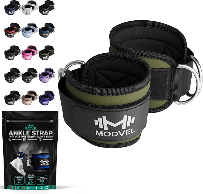 Modvel Gym Ankle Strap for Cable Machines ??Glute & Leg Kickback Ankle Straps for Gym Workouts