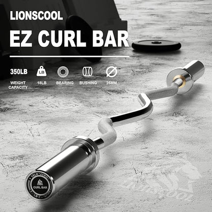 LIONSCOOL Premium 4ft/4.9ft/6ft Barbell for Strength Training and Olympic Weightlifting, 2 Inch Bar