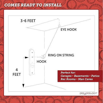Play Platoon Hook and Ring Toss Bar Game for Adults - Wood Toss Ring Game for Adults - Perfect