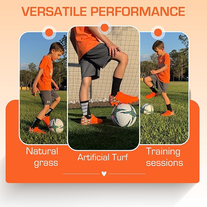 Soccer Cleats for Kids & Youth | Lightweight Football Shoes for Firm Ground | Durable Girls & Boys
