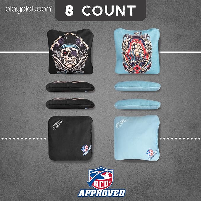 Play Platoon Cornhole Bags Set of 8 Regulation Professional Corn Hole Bean Bags ACO Approved