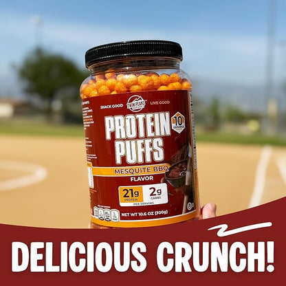 Twin Peaks Protein Puffs - (Mesquite Barbecue), Keto Friendly, Low Carb Snack (300g, 21g Protein