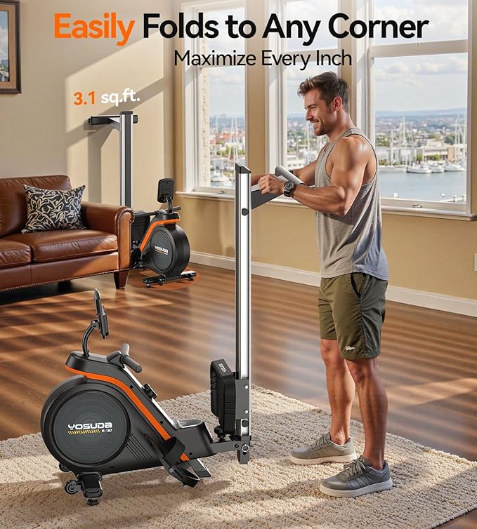 YOSUDA Magnetic/Water Rowing Machine for Home - Rower Machine Use with Bluetooth, App Supported