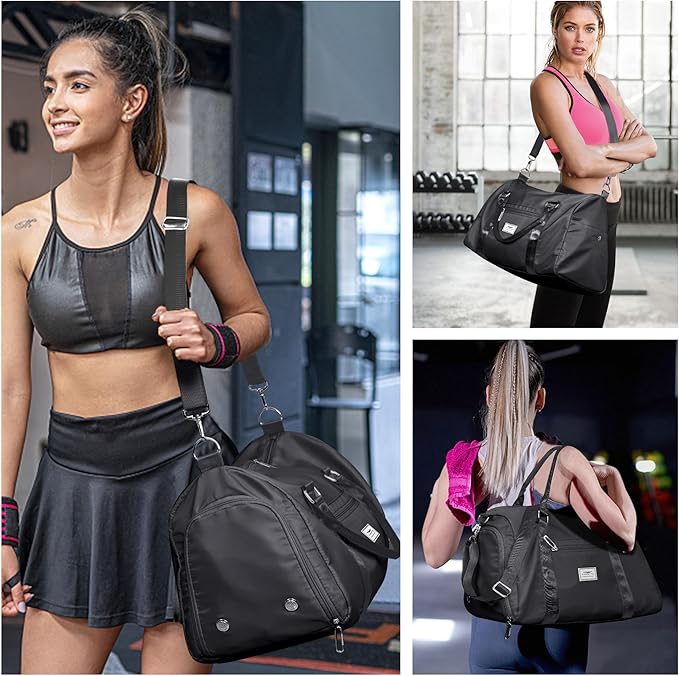FIORETTO Womens Gym Tote Duffle Bag with Toiletry Bag, Sports Duffel Overnight Hospital Workout