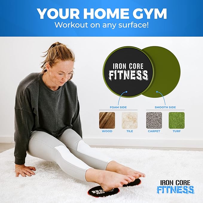 Core Sliders for Working Out, Dual Sided Exercise Gliding Discs for Use on All Surfaces, Ultimate