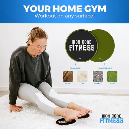 Core Sliders for Working Out, Dual Sided Exercise Gliding Discs for Use on All Surfaces, Ultimate