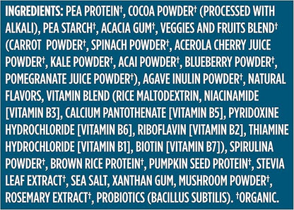 Vega Organic All-in-One Vegan Protein Powder, Chocolate - Superfood Ingredients, Vitamins for