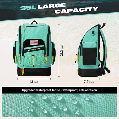 Maelstrom Swim Backpack,35L Swimming bag with Separate Shoes Compartment,Swim Gear Bag,Athlete Gym