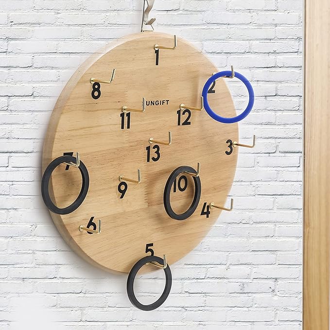SUNGIFT Hook Ring Toss Game for Adults & Kids - Yard Hooky Ring Tossing Games - Hookie Wall Game