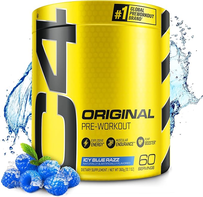 Cellucor C4 Original Pre Workout Powder ICY Blue Razz - Vitamin C for Immune Support - Sugar Free