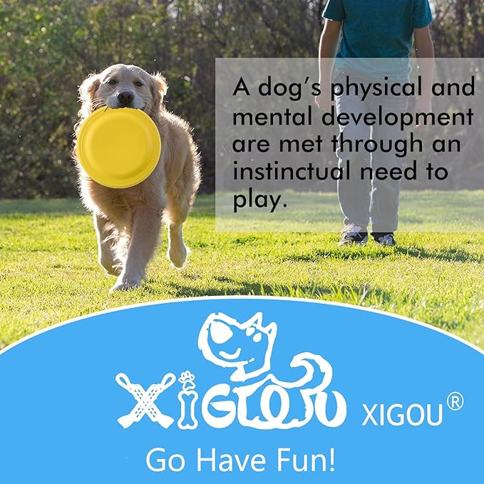 Dog Flying Disc - Durable Rubber Flying Disc Dog Toy - 9.25" Indestructible Rubber Dog Flying Discs