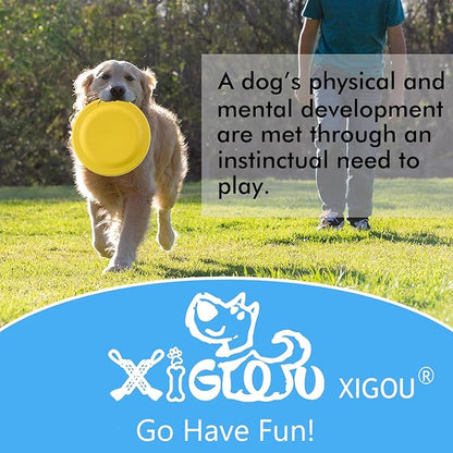 Dog Flying Disc - Durable Rubber Flying Disc Dog Toy - 9.25" Indestructible Rubber Dog Flying Discs