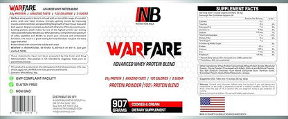 Warfare 2 lbs Advanced Whey Protein Blend 22g Protein per Serving Amazing Flavors (2 lbs, Cookies