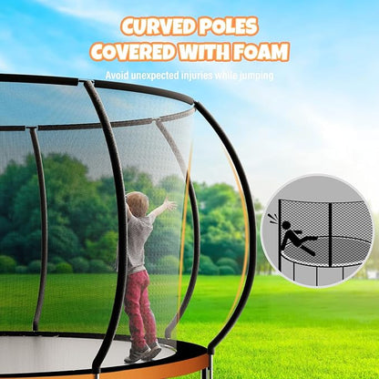 Trampoline 8FT 10FT 12FT 14FT 16FT, Outdoor Trampolines for Kids and Adults, Recreational
