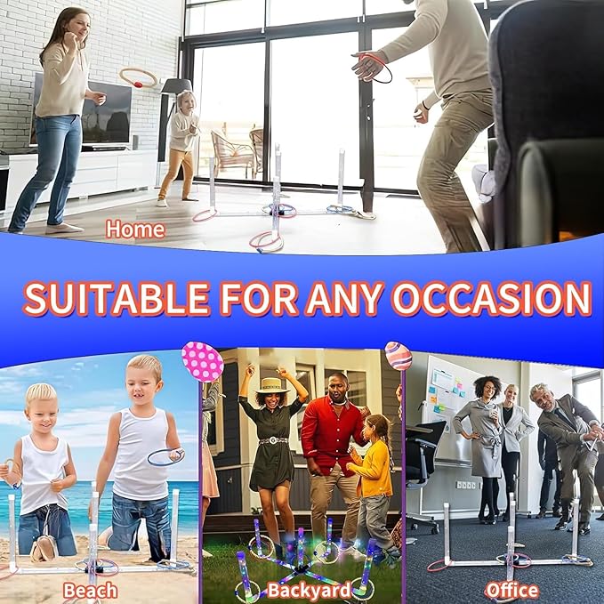 Outdoor Ring Toss Game, Upgraded 15-Inch Backyard and Lawn Games for Adults & Kids, Backyard