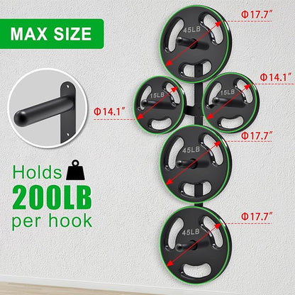 "Kipika Weight Plate Storage Rack - Wall Mounted Weight Plate Holder with Durable Steel